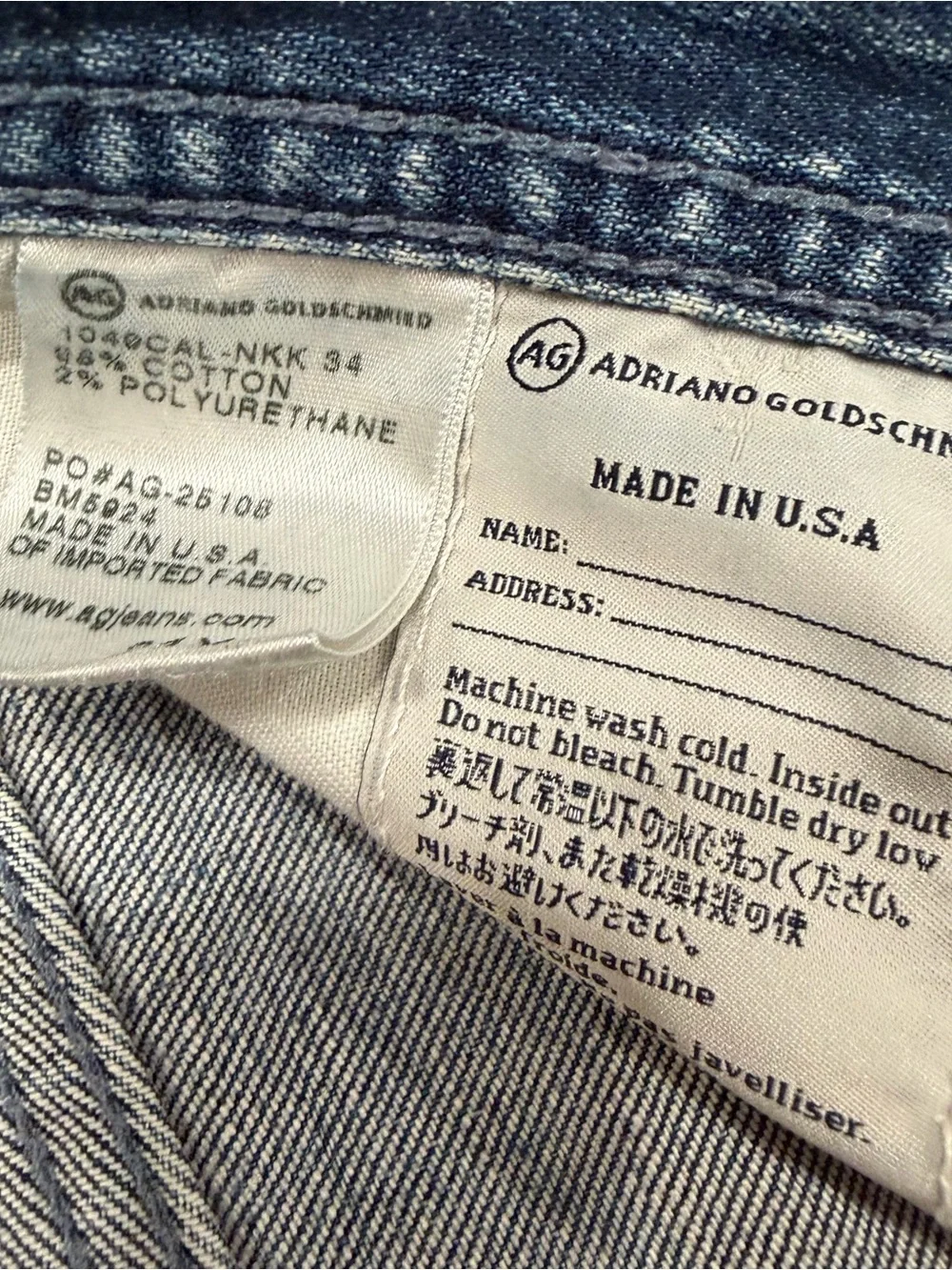 AG Adriano Goldschmied Men’s The Protege Straight Leg Blue Jeans 31x29